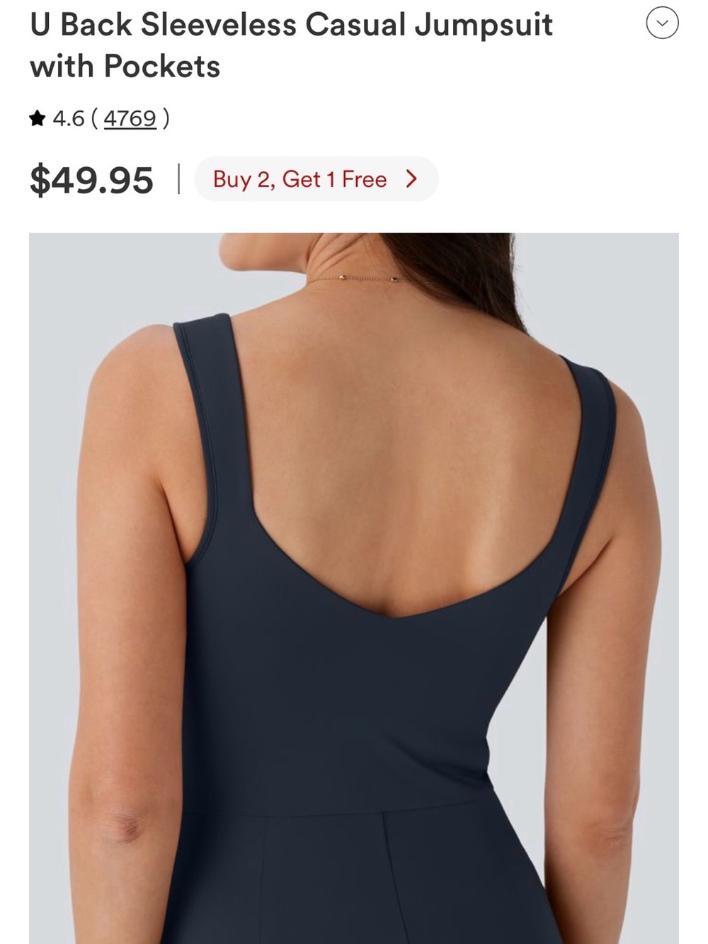 NWT HALARA Navy Blue Sleeveless Jumpsuit - Picture 2 of 9